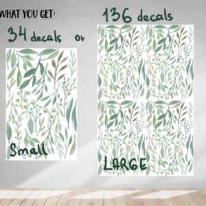Greenery Wall Decals Watercolor Sticker Green Nursery