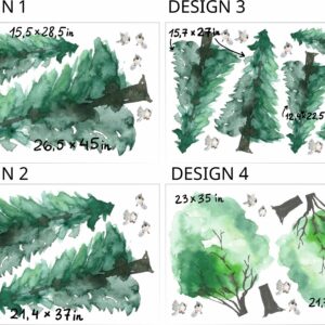 Pine Tree Forest Wall Decals Woodland Large Kids Nursery