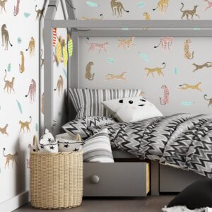Leopard wall Decals Cat Stickers Wild Lion Tiger Cheetah