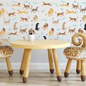 Leopard wall Decals Cat Stickers Wild Lion Tiger Cheetah