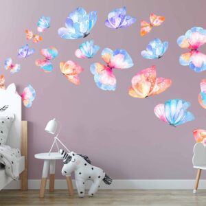 Butterfly Wall Decal Stickers Watercolor Nursery girls