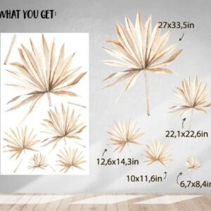 Large Palm Leaf Wall Decals – Boho Room Decoration Stickers