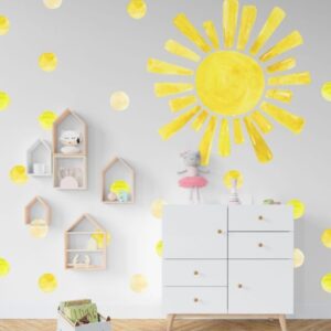 Watercolor Sun Wall Decal Sticker