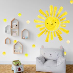 Watercolor Sun Wall Decal Sticker