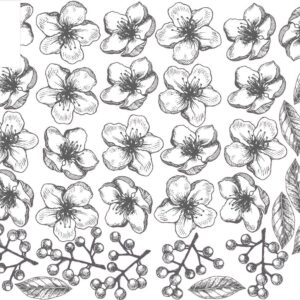 wildflowers wall decals greenery floral stickers set, room decor lf021