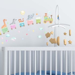 Train Wall Decals Nursery Stickers Jungle Animals Safari