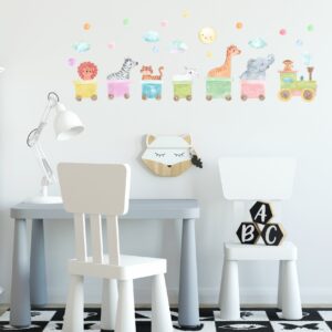 Train Wall Decals Nursery Stickers Jungle Animals Safari