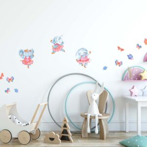 Dancing baby elephants wall decals clouds Stickers