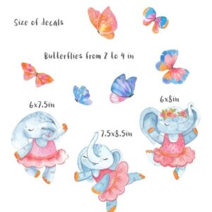 Dancing baby elephants wall decals clouds Stickers