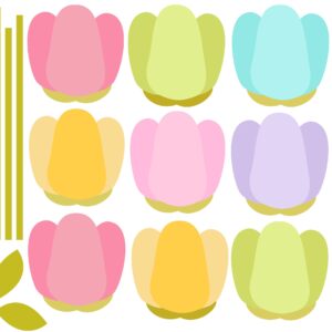 Flower wall decals Decor Cute Bee Tulip Floral Home decor