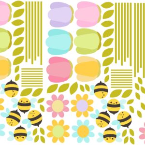 Flower wall decals Decor Cute Bee Tulip Floral Home decor