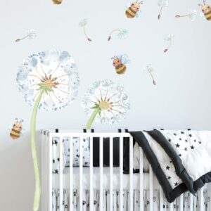 Bumblebee Dandelion Reusable Removable Wall Decal