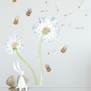 Bumblebee Dandelion Reusable Removable Wall Decal