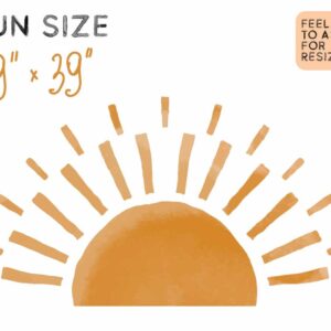 Sun Wall Decal Headboard Arch Boho Watercolor Sticker