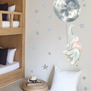 Elephant Wall Decal Moon Stars Stickers