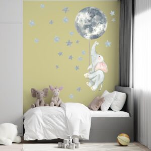 Elephant Wall Decal Moon Stars Stickers