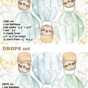 Hot Air Balloon Wall Decal Sloths Stickers
