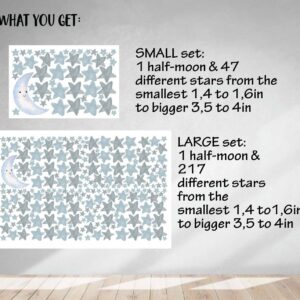 Watercolor Stars and Moon Wall Decals