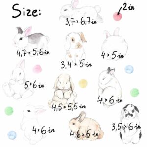 Bunny Wall Decal Stickers, Polka Dots Color