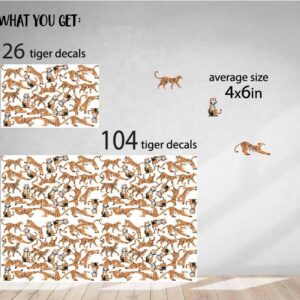 tigers wall decals cat stickers wild animals, lf056