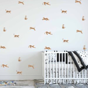 tigers wall decals cat stickers wild animals, lf056