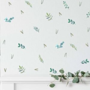 Greenery Leaves Wall Decals – Botanical Green Room Leaf