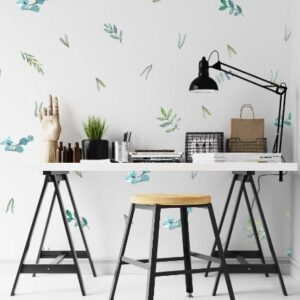 Greenery Leaves Wall Decals – Botanical Green Room Leaf
