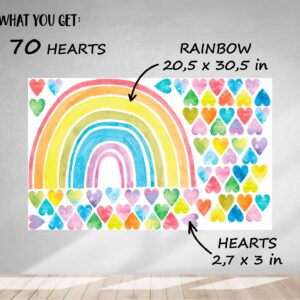 watercolor rainbow wall decal, lf061