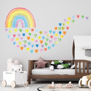 watercolor rainbow wall decal, lf061
