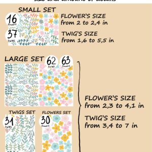 Greenery Wall Decals Flowers Sticker Nursery Room Decoration