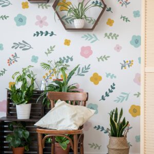 Greenery Wall Decals Flowers Sticker Nursery Room Decoration