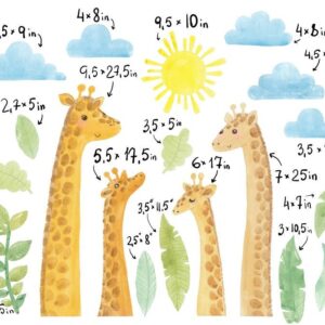 Giraffe Wall Decals Animal Jungle safari nursery Stickers
