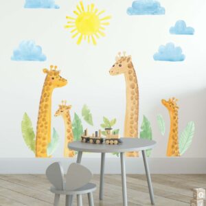 Giraffe Wall Decals Animal Jungle safari nursery Stickers