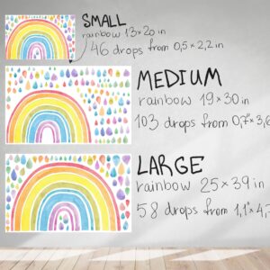 watercolor rainbow wall decal rain color drops stickers lf075