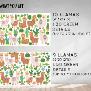 Boho Alpaca Llama Wall Decals – Cactus Nursery Decor
