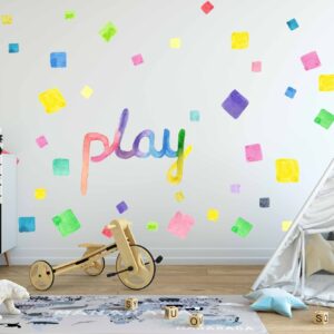 Sprinkle Wall Decals Watercolor Rainbow Nursery Polka