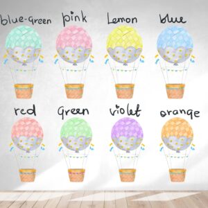 Hot air balloon Wall decals Hedgehog Nursery Watercolour