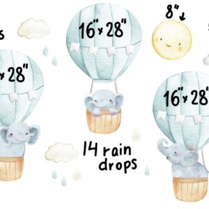 Hot Air Balloon Decals Elephant Stickers Blue