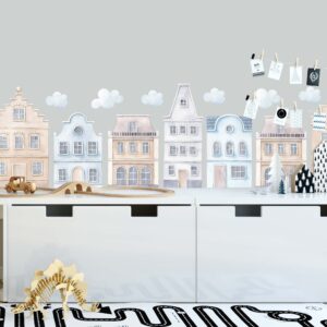 Houses Decals Scandi Wall Stickers Watercolor Home