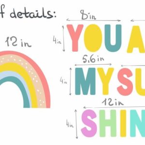Rainbow Wall Decals You Are My Sun Color Stickers