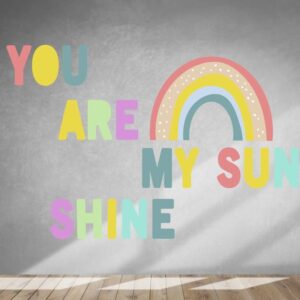 Rainbow Wall Decals You Are My Sun Color Stickers