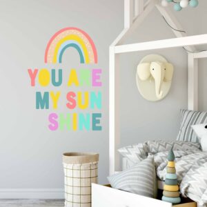 Rainbow Wall Decals You Are My Sun Color Stickers