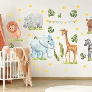Safari Animals Wall Decals – Jungle Nursery Decor