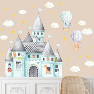 Watercolor Safari Castle Wall Decal | Removable Nursery Decor LF165