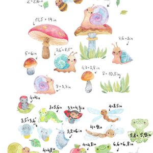 Watercolor Bugs Wall Decals, Insect Room Decor