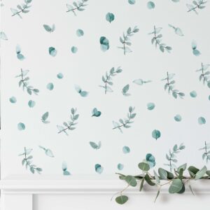 Eucalyptus Wall Decals Greenery Watercolor Sticker Leaves