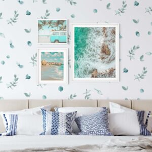 Eucalyptus Wall Decals Greenery Watercolor Sticker Leaves