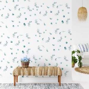 Eucalyptus Wall Decals Greenery Watercolor Sticker Leaves