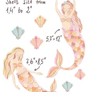 Mermaid Wall Decals – Seashells Wall Stickers