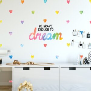 Watercolor Rainbow Heart Wall Decal: Kids Room Nursery Decor